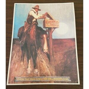 Metal Cream Of Wheat Rural Delivery Sign Nabisco 1993 - Where The Mail Goes - 3D